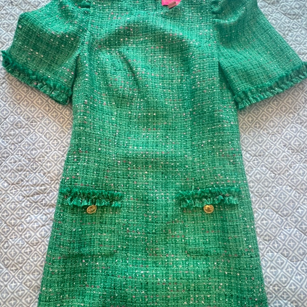 Lilly Pulitzer ladies green tweed dress